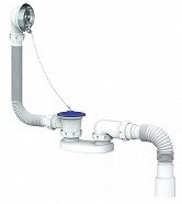 Cифон для ванны и глубокого поддона с переливом и отводом д.40х40/50 400мм (S11)